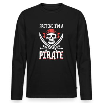 Halloween Pirate Dire Tenue Costume Drôle - T-shirt manches longues Premium bio Homme - noir - Devant - Nico (187cm)