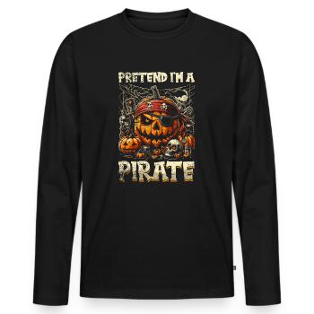 Halloween Pirate Dire Tenue Costume Drôle - T-shirt manches longues Premium bio Homme - noir - Devant - Nico (187cm)