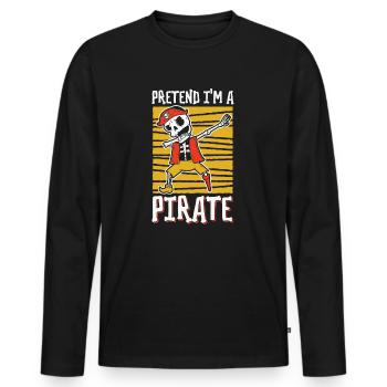 Halloween Pirate Dire Tenue Costume Drôle - T-shirt manches longues Premium bio Homme - noir - Devant - Nico (187cm)