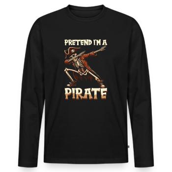 Halloween Pirate Dire Tenue Costume Drôle - T-shirt manches longues Premium bio Homme - noir - Devant - Nico (187cm)