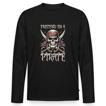 Halloween Pirate Dire Tenue Costume Drôle - T-shirt manches longues Premium bio Homme - noir - Devant - Nico (187cm)