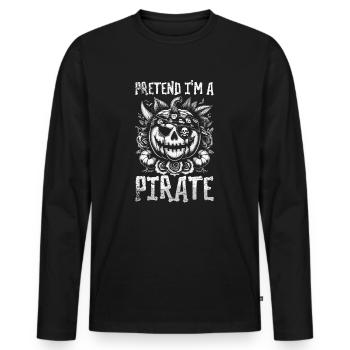 Halloween Pirate Dire Tenue Costume Drôle - T-shirt manches longues Premium bio Homme - noir - Devant - Nico (187cm)
