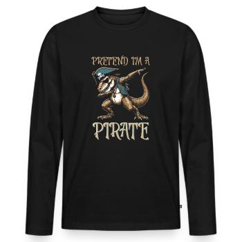 Halloween Pirate Dire Tenue Costume Dinosaure - T-shirt manches longues Premium bio Homme - noir - Devant - Nico (187cm)