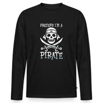 Halloween Pirate Dire Tenue Costume Drôle - T-shirt manches longues Premium bio Homme - noir - Devant - Nico (187cm)