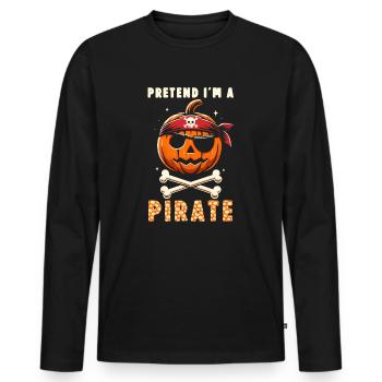 Halloween Pirate Dire Tenue Costume Drôle - T-shirt manches longues Premium bio Homme - noir - Devant - Nico (187cm)