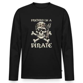 Halloween Pirate Dire Tenue Costume Drôle - T-shirt manches longues Premium bio Homme - noir - Devant - Nico (187cm)
