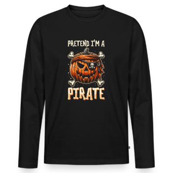 Halloween Pirate Dire Tenue Costume Cool - T-shirt manches longues Premium bio Homme - noir - Devant - Nico (187cm)