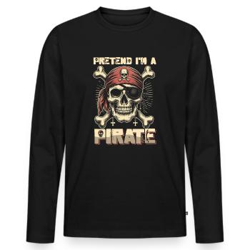 Halloween Pirate Dire Tenue Costume Cool - T-shirt manches longues Premium bio Homme - noir - Devant - Nico (187cm)