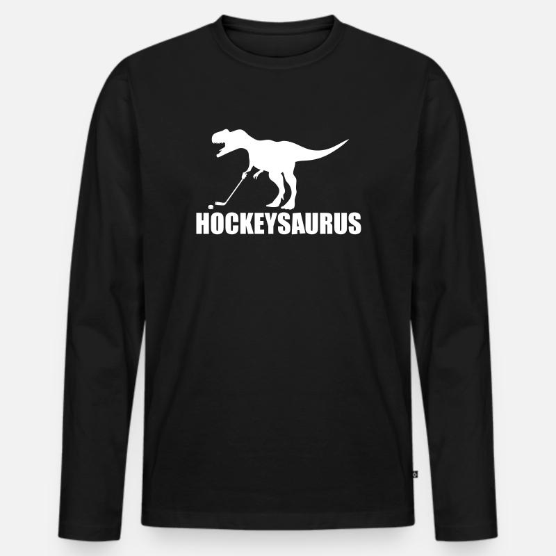 Hockeysaurus - hockey - Männer Premium Bio Langarmshirt - Schwarz