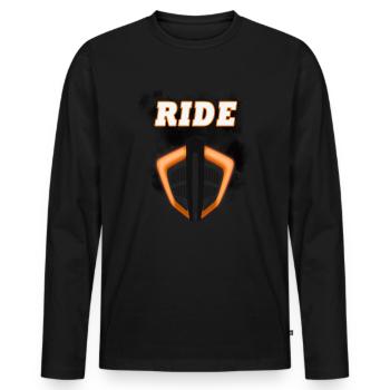 RIDE - T-shirt manches longues Premium bio Homme - noir - Devant - Nico (187cm)