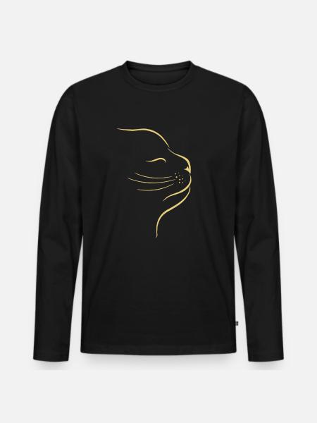 chat - T-shirt manches longues Premium bio Homme - noir