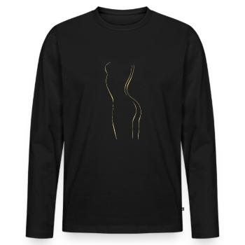 Or - Femme nue - T-shirt manches longues Premium bio Homme - noir - Devant - Nico (187cm)