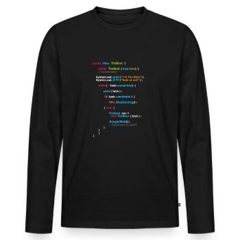 Programm Code - Männer Premium Bio Langarmshirt - Schwarz - Vorne - Nico (187cm)