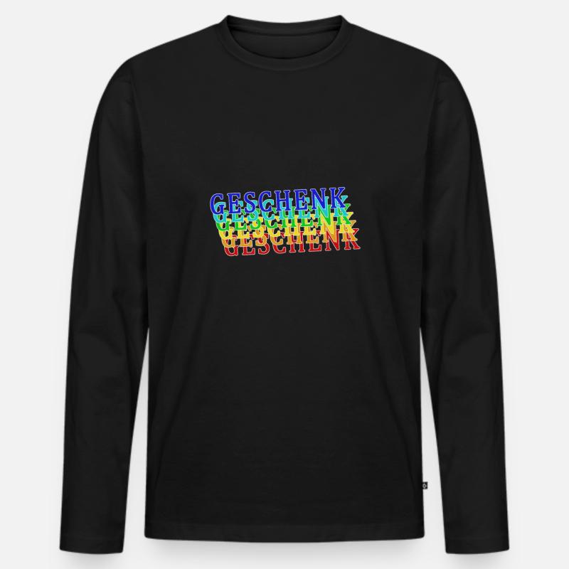 Geschenk Geschenk Geschenk Geschenk Geschenk - Männer Premium Bio Langarmshirt - Schwarz