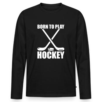 Born Play hockey hockey bâton de hockey - T-shirt manches longues Premium bio Homme - noir - Devant - Nico (187cm)