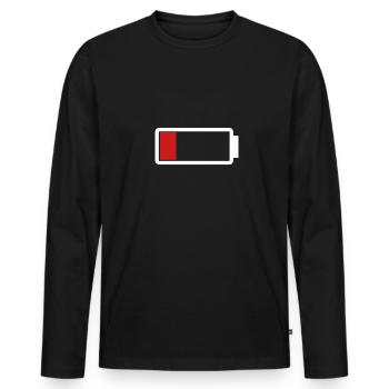 Batterie faible | pour hommes et femmes - T-shirt manches longues Premium bio Homme - noir - Devant - Nico (187cm)
