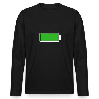 Foll Power | pour messieurs et dames - T-shirt manches longues Premium bio Homme - noir - Devant - Nico (187cm)