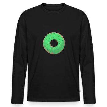 Wähle deinen Donut - Farbe Grün | Herren und Damen - Männer Premium Bio Langarmshirt - Schwarz - Vorne - Nico (187cm)