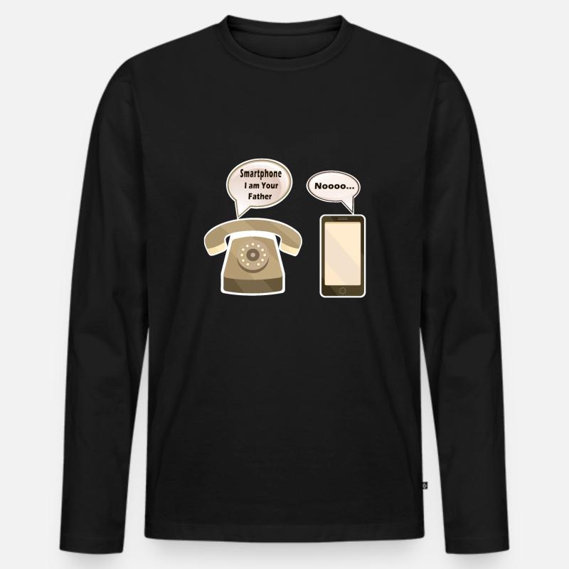 Smartphone ich bin dein Vater - Männer Premium Bio Langarmshirt - Schwarz