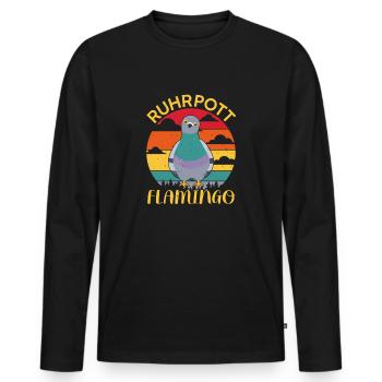 Taube Brieftaube Taubenzüchter Ruhrpott Flamingo - Männer Premium Bio Langarmshirt - Schwarz - Vorne - Nico (187cm)