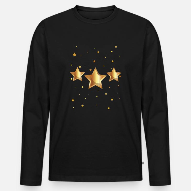Die Sterne - Männer Premium Bio Langarmshirt - Schwarz