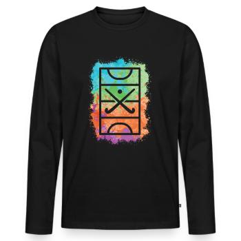 Field Hockey Player Hockey Player Hockey - Men's Premium Organic Long Sleeve Shirt - black - Front - Nico (187cm)