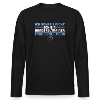 Handball Verein Handballtrainer - Männer Premium Bio Langarmshirt - Schwarz - Vorne - Nico (187cm)
