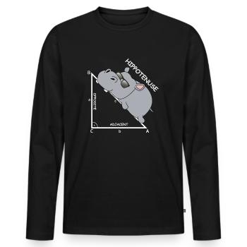 Hippoténuse | Hippopotame, Mathématiques, Hypothénuse - T-shirt manches longues Premium bio Homme - noir - Devant - Nico (187cm)