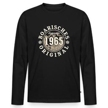 60. Geburtstag 2025 Boarisches Original Geschenk - Männer Premium Bio Langarmshirt - Schwarz - Vorne - Nico (187cm)