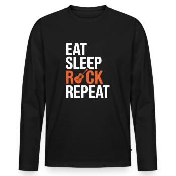 Eat Sleep Rock Repeat - Men's Premium Organic Long Sleeve Shirt - black - Front - Nico (187cm)