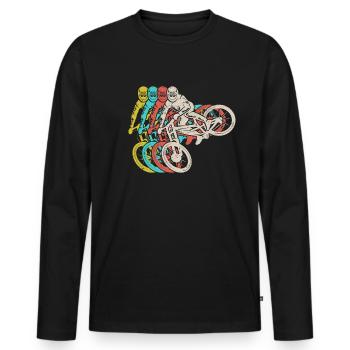 Mountain Bike Vintage Fahrrad Kinder Mountainbike - Männer Premium Bio Langarmshirt - Schwarz - Vorne - Nico (187cm)