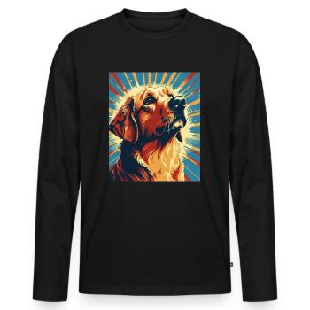 Labrador Dogs Maman et Labfather Papa Golden - T-shirt manches longues Premium bio Homme - noir - Devant - Nico (187cm)