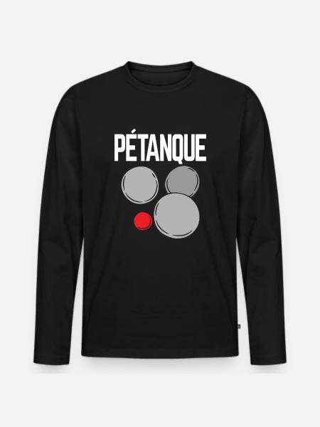 Palle da boule per bouler boules set e bocce - Maglia a manica lunga ecologica premium da uomo - nero