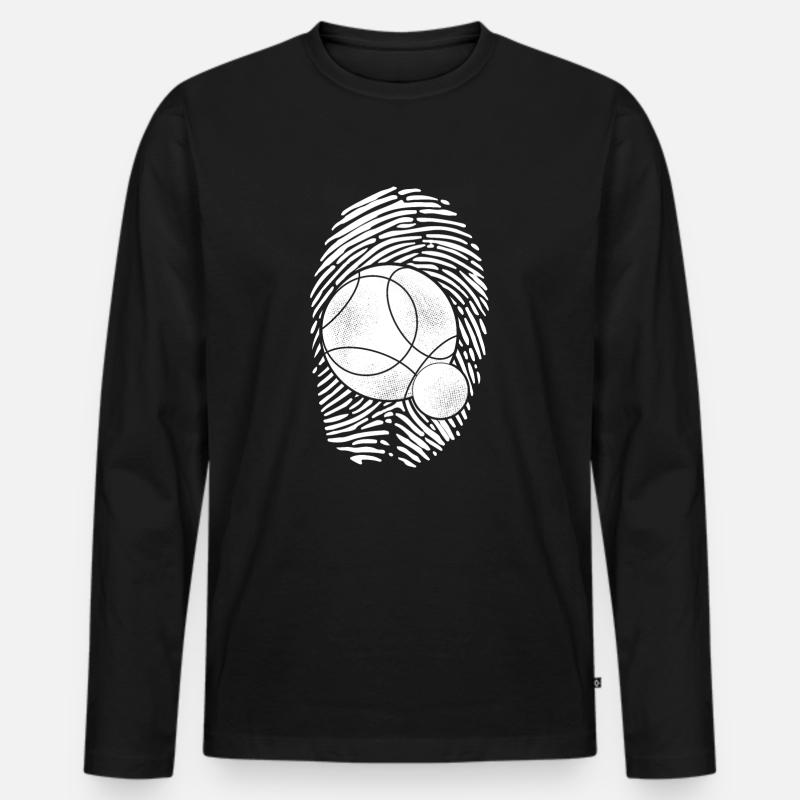 DNA Boule Fingerabdruck Bouler Boulekugeln - Männer Premium Bio Langarmshirt - Schwarz