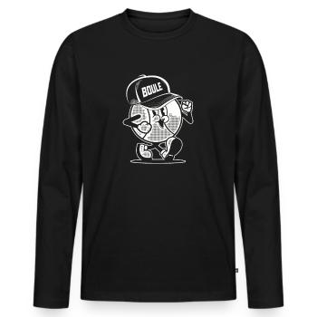 Boule de pétanque pour le Boule de pétanque Cap Boule - T-shirt manches longues Premium bio Homme - noir - Devant - Nico (187cm)