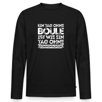 Une journée sans pétanque, c’est comme... Joueur de pétanque - T-shirt manches longues Premium bio Homme - noir - Devant - Nico (187cm)