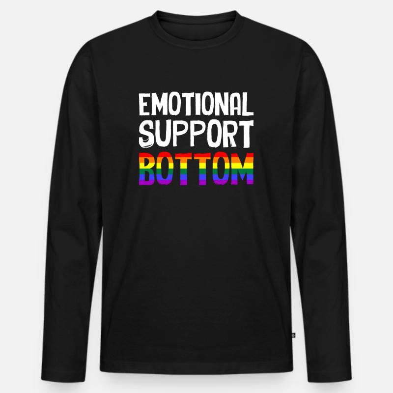 Emotional Support Bottom - Männer Premium Bio Langarmshirt - Schwarz