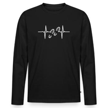 Heartbeat Hiking Boots Profile - T-shirt manches longues Premium bio Homme - noir - Devant - Nico (187cm)