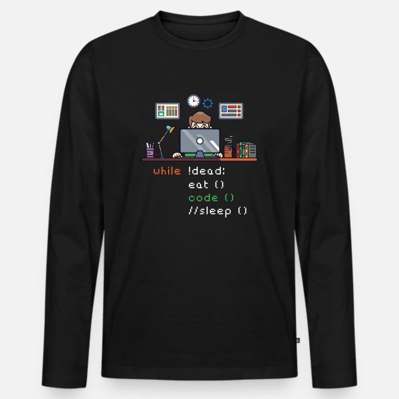 Computer Science Python P... Programmierer & Nerd - Männer Premium Bio Langarmshirt - Schwarz