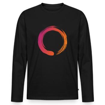 Zen Cirlce - Zen, Enso, Meditation, Buddhism - Men's Premium Organic Long Sleeve Shirt - black - Front - Nico (187cm)