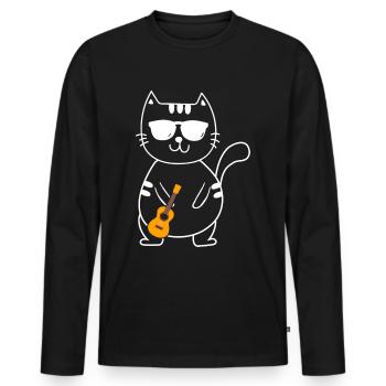 Ukulele - Männer Premium Bio Langarmshirt - Schwarz - Vorne - Nico (187cm)