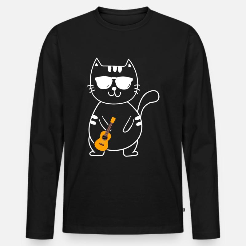 Ukulele - Männer Premium Bio Langarmshirt - Schwarz