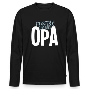 Geschenk Opa | Bester Opa - Männer Premium Bio Langarmshirt - Schwarz - Vorne - Nico (187cm)