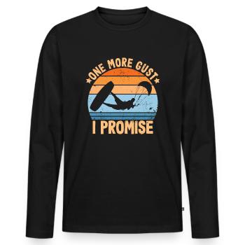 Kitesurfing eine böe noch kitesurfer outfit - Männer Premium Bio Langarmshirt - Schwarz - Vorne - Nico (187cm)