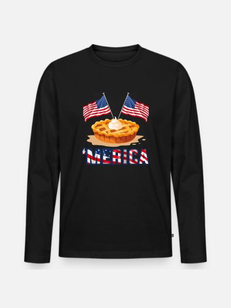 July 4th Pie America - Men's Premium Organic Long Sleeve Shirt - black