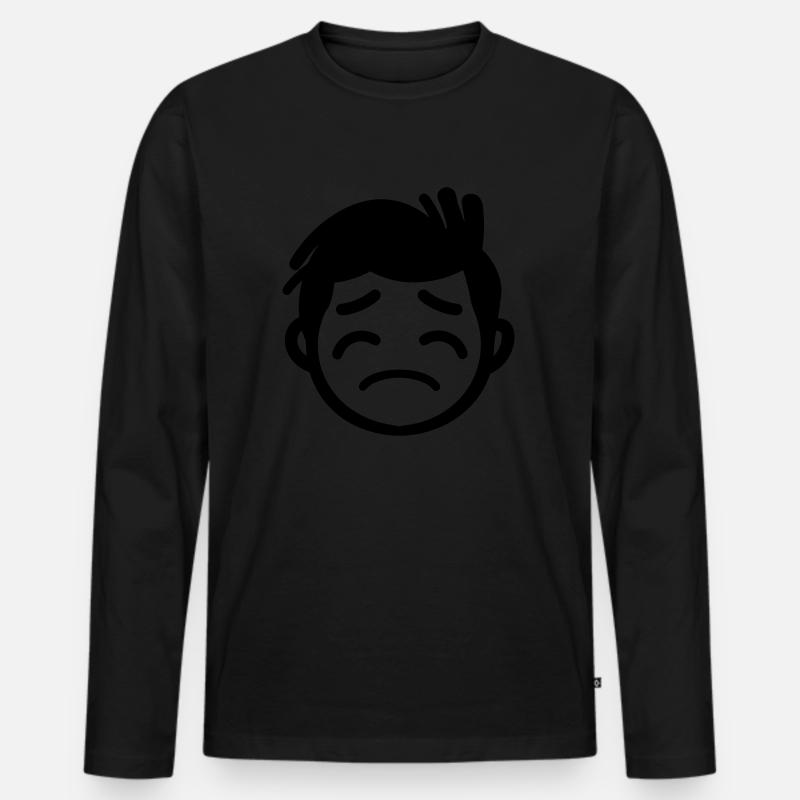 Ermüdung - Männer Premium Bio Langarmshirt - Schwarz