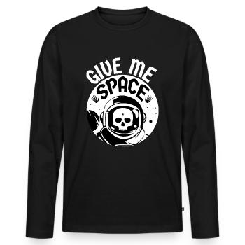Donnez-moi de l'espace - Espace de distance introverti solitaire - T-shirt manches longues Premium bio Homme - noir - Devant - Nico (187cm)
