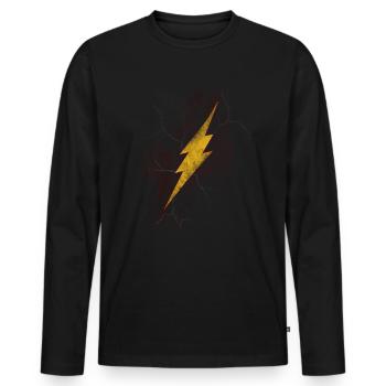 lightning - Men's Premium Organic Long Sleeve Shirt - black - Front - Nico (187cm)