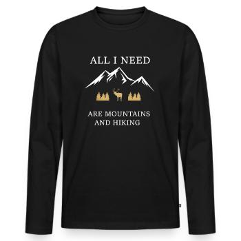 Montagne et randonnée - T-shirt manches longues Premium bio Homme - noir - Devant - Nico (187cm)