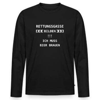 Bierbrauer Spruch Bier Brauerei Brauer - Männer Premium Bio Langarmshirt - Schwarz - Vorne - Nico (187cm)